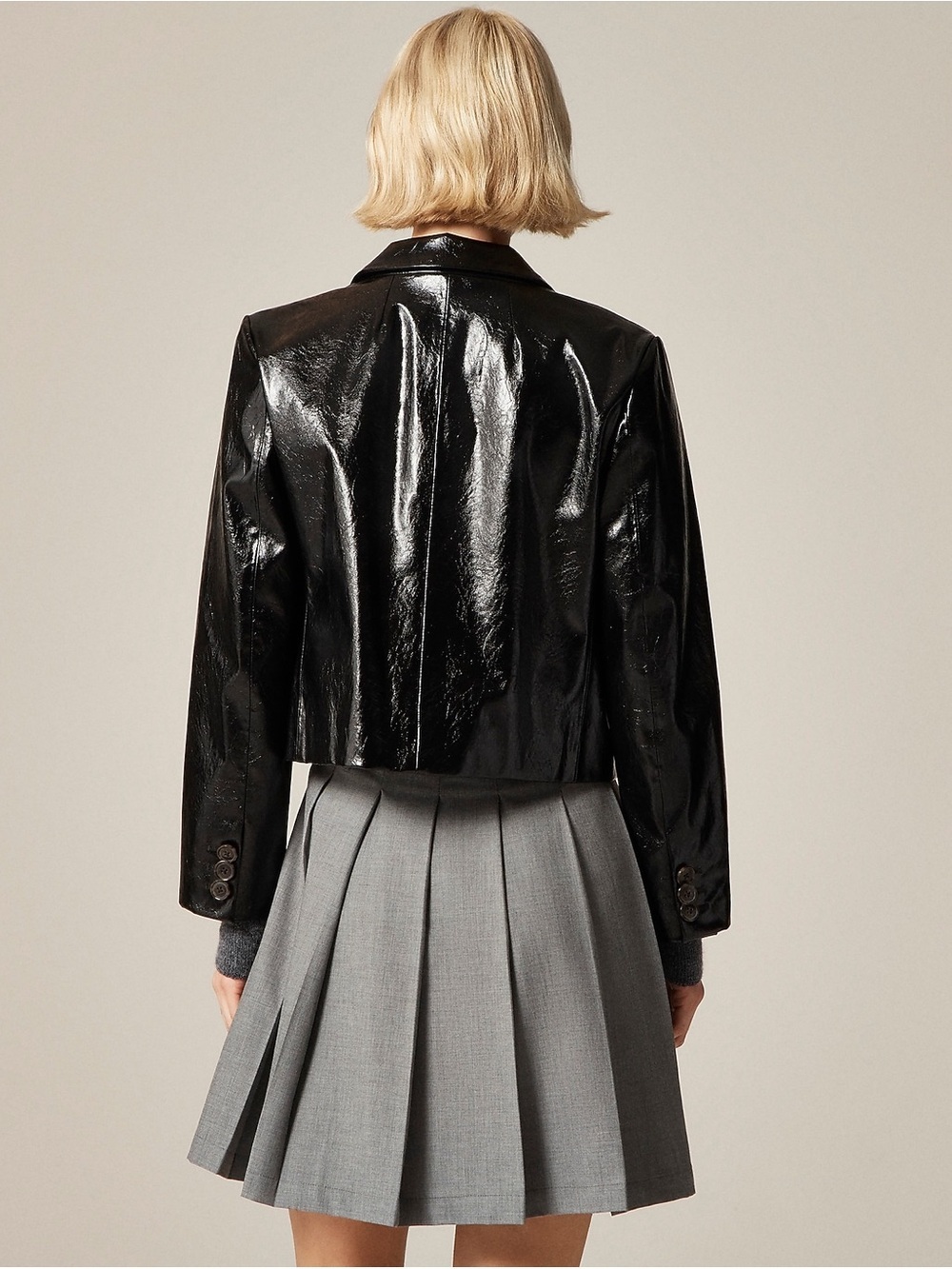 J. Crew NWT Shirt-jacket in faux distressed leather - Picture 3 of 10